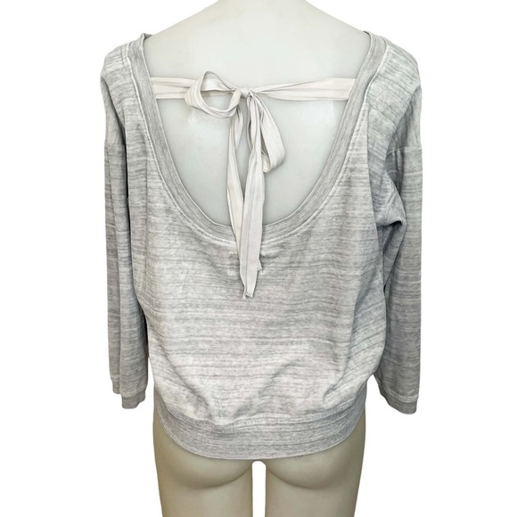 Grey Velour Crew Neck Sweatshirt With Tie Back 🤍 - Picture 3 of 10